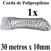 1 Corda de Polipropileno 30 metros: x 10mm Branca Multiuso PP Multifilamento Trançada para amarrações em geral