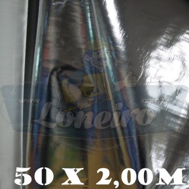Bobina Plástica Metalizada Polietileno 50,0 x 2,0m = 100m²