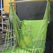 Cadeira Rede De Descanso Verde Claro Modelo Poltrona Suspensa de Balanço Artesanal de Algodão Macio para Dormir Relaxar em Casa Quintal Jardim Árvore