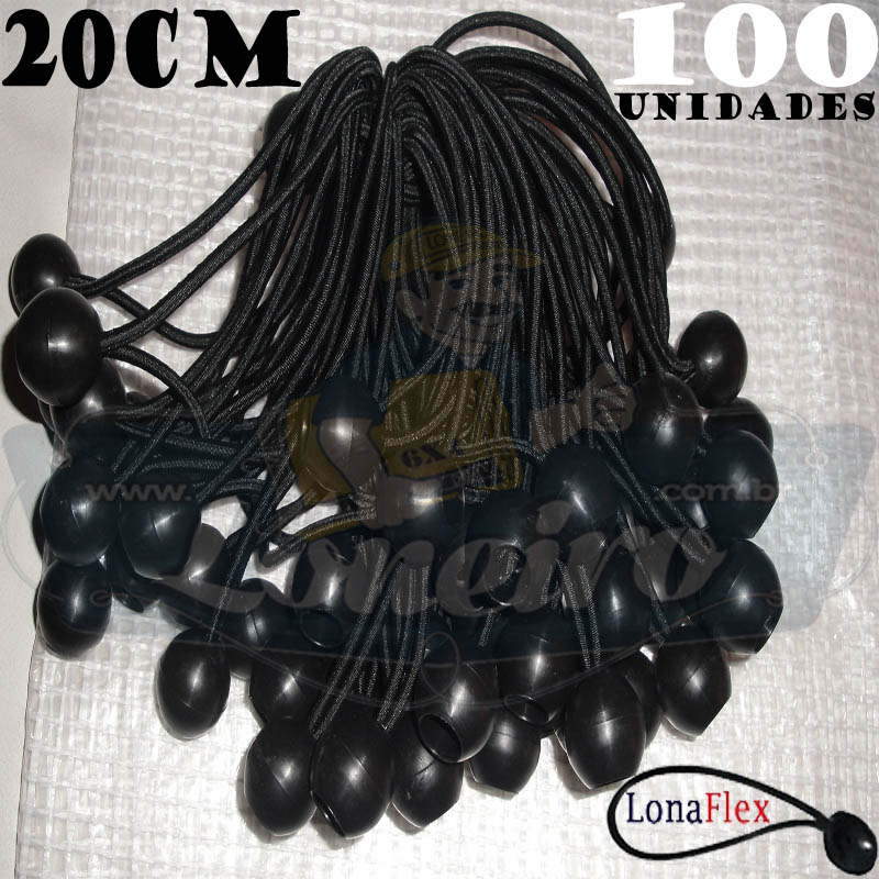 Elásticos de Fixação LonaFlex Bola 20cm contém 100 Unidades