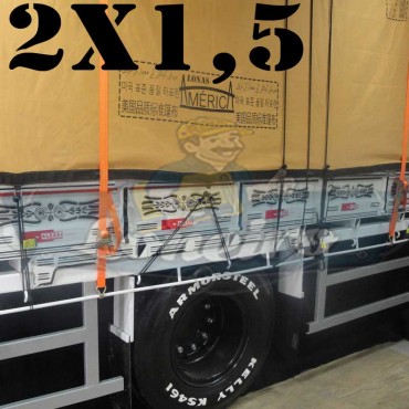 Lona 2,0 x 1,5m Encerado Premium Cotton RipStop de Algodão Caqui para Caminhão