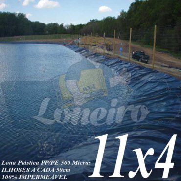 Lona para Lago Tanque de Peixes PP/PE: 11,0 x 4,0m Azul / Cinza impermeável e Atóxica para Lago Artificial Armazenagem de Água Cisterna