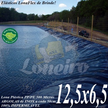 Lona para Lago Tanque de Peixes PP/PE: 12,5 x 6,5m Cinza Chumbo / Preta impermeável e atóxica para Lagos Artificiais e Armazenagem de Água