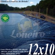 Lona para Lago Tanque de Peixes PP/PE: 12,0 x 10,0m Cinza Chumbo / Preta impermeável e atóxica para Lagos Artificiais e Armazenagem de Água