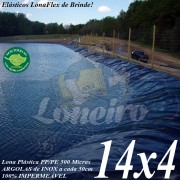 Lona para Lago Tanque de Peixes PP/PE: 14,0 x 4,0m Cinza Chumbo / Preta impermeável e atóxica para Lagos Artificiais e Armazenagem de Água