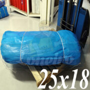 Lona: 25,0 x 18,0m Azul 300 Micras Impermeável para proteção cobertura impermeabilização com bainha ilhoses a cada 1 metro