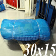 Lona: 30,0 x 15,0m Azul 300 Micras Impermeável para proteção cobertura impermeabilização com bainha ilhoses a cada 1 metro