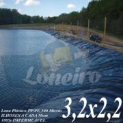 Lona para Lago Ornamental PP/PE 3,2 x 2,2m Azul / Cinza para Lagos Artificiais de Peixes Tanques Jardim Armazenagem de Água e Cisternas
