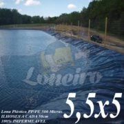 Lona para Lago Ornamental PP/PE 5,5 x 5,0m Azul / Cinza para Lagos Artificiais de Peixes Tanques Jardim Armazenagem de Água e Cisternas