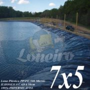 Lona para Lago Ornamental PP/PE 7,0 x 5,0m Azul / Cinza para Lagos Artificiais de Peixes Tanques Jardim Armazenagem de Água e Cisternas