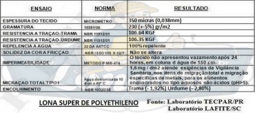 LONA ARGOLAS AZUL 350MICRAS ESPECIFICAÇÃO