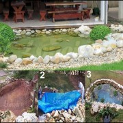 Lona para Lago Ornamental PP/PE 2,5 x 2,5m Azul/Cinza ideal para Lago Artificial Ornamental de Jardim Tanque de Peixes Ranários e Cisterna