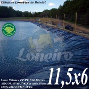 Lona para Lago Tanque de Peixes PP/PE: 11,5 x 6,0m Cinza / Preto Impermeável Atóxica para Lago Artificial Açudes Cisternas Reservatórios de Água