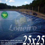 Lona para Lago Tanque de Peixes PP/PE: 25,0 x 25,0m Azul/Cinza para Lagos Artificiais Gigantes, Armazenagem de Água e Cisterna