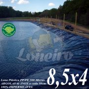Lona para Lago Tanque de Peixes PP/PE 8,5 x 4,0m Azul / Preto para Lagos Artificiais Tanque de Peixes e Armazenagem de Água Reservatórios de Água