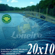Lona para Lago Tanque de Peixes PP/PE: 20,0 x 10,0m Azul/Cinza PolyForte impermeável e atóxica para Lagos Artificiais, Armazenagem de Água e Cisterna