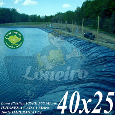 Lona para Lago Tanque de Peixes PolyForte: 40,0 x 25,0m Azul/Cinza para Lagos Artificiais, Armazenagem de Água e Cisterna