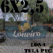Lona 6,0 x 2,5m Tela Premium PVC Preta Vinil Vinílica Caçamba Sombrite AntiChamas com Argolas "D" INOX a cada 50cm