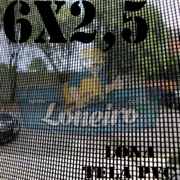 Lona 6,0 x 2,5m Tela Premium PVC Preta Vinil Vinílica Caçamba Sombrite AntiChamas com Argolas "D" INOX a cada 50cm