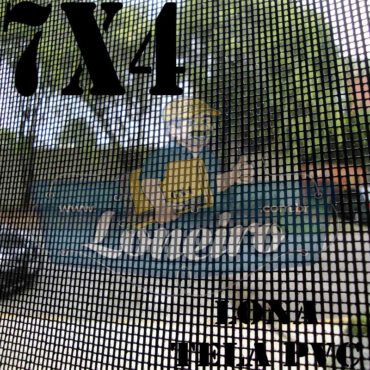 Lona 7,0 x 4,0m Tela Premium PVC Preta Vinil Vinílica Caçamba Sombrite AntiChamas com Argolas "D" INOX a cada 50cm