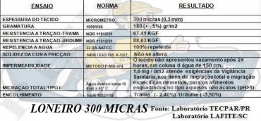 LONEIRO ESPECIFICAO 300 MICRAS