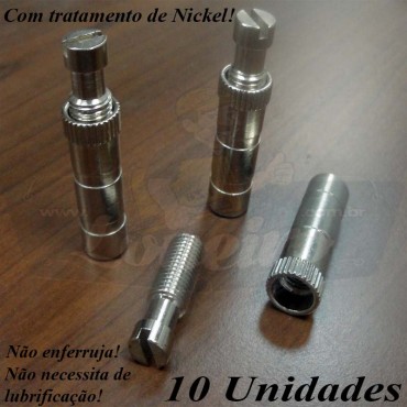 Novo Pino Gancho Nickel Cromado 10 Unidades LonaFix - Não enferruja, não precisa de lubrificação