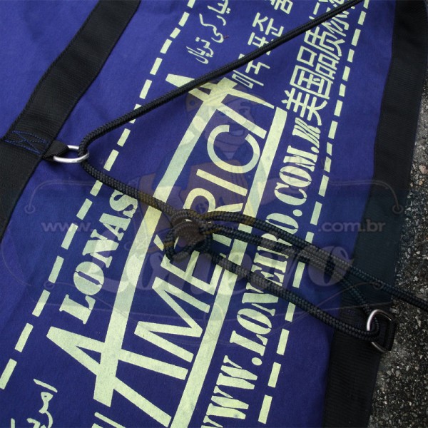 Lona 9,0 x 5,0m Encerado RipStop Cotton Premium Algodão Azul + 50 metros Corda 8mm com 1 ROW 0,75m