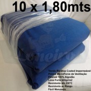 Tecido Forte RipStop Azul Lona de Algodão 10,0 x 1,80 metros Impermeável e Resistente