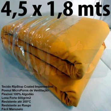Tecido Forte RipStop Amarelo Lona de Algodão 4,5 x 1,8 metros Impermeável e Resistente