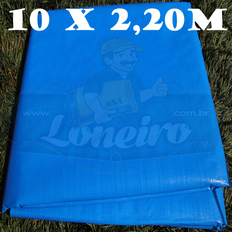 Tecido Plástico de Polietileno Azul Céu 10,0 x 2,20m = 22m²  Impermeável com 300 Micras