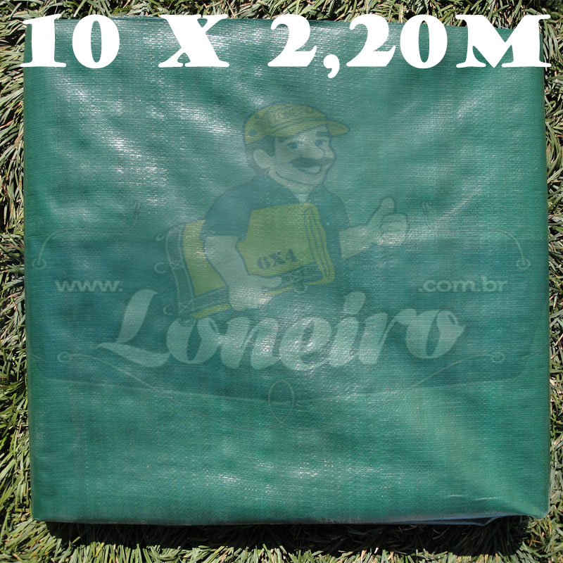 Tecido Plástico de Polietileno Verde Escuro 10,0 x 2,20m=22m²  Impermeável com 300 Micras
