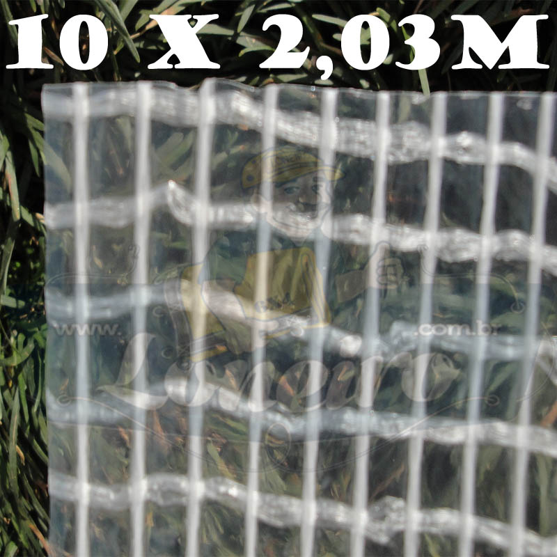 Tecido Plástico de Polietileno Transparente 10,0 x 2,03m = 20,3m²  Impermeável com 300 Micras