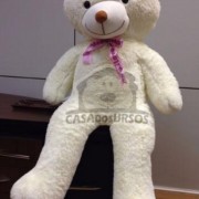 Urso de Pelúcia Creme Romântico 1,20 Metros ou 120 cm Teddy Bear - Pelúcia Premium Gigante Love Amor Ideía Presente Perfeito