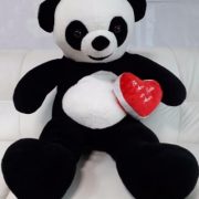 Urso Panda + Coração de Pelúcia Gigante com 120cm / 1,20 metros Presente Namorada