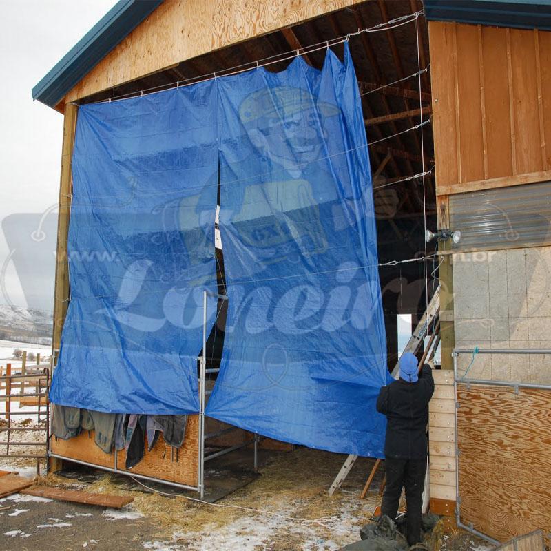 Lona: 10,0 x 8,0m Azul 300 Micras Impermeável para Telhado, Barraca, Cobertura e Proteção Multi-Uso com ilhoses a cada 1 metro
