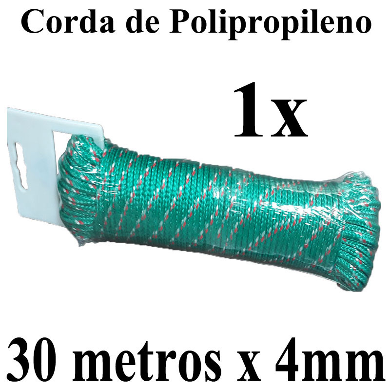 Corda Polipropileno Trançada Shappy 20m - Com Gancho Mola Para Bóias E Âncoras