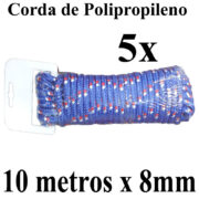 ADD. CORDAS MULTIUSO MULTIFILAMENTO AZUL 8MM 5X 10 METROS LONEIRO LONAS TECIDOS