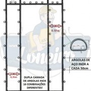 Lona: 10,0 x 4,0m Encerado RipStop Coton Algodão Areia + 50 metros Corda 8mm com 1 ROW 0,35m