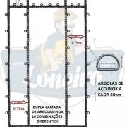 Lona: 12,0 x 6,0m Encerado RipStop Coton Algodão Areia + 70 metros Corda 8mm com 1 ROW 0,75m