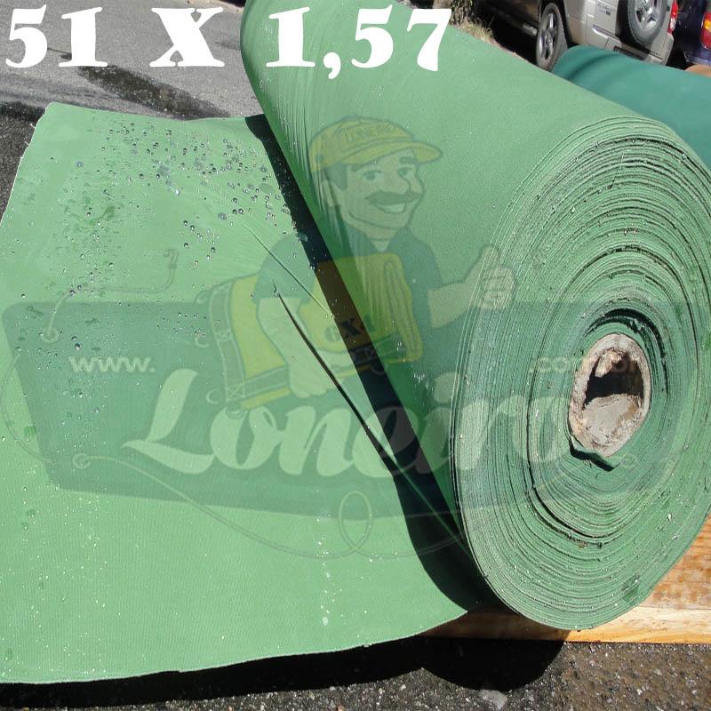 Bobina Encerado Verde Claro Lona Fio 08 de Algodão Medida 51,0 x 1,57m  = 80m² Tecido Resistente e Impermeável