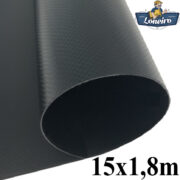 Tecido Lona de Vinil Preto 15x1,80 Metros PVC Bobina Impermeável Premium Malha Fio 1000 Super Resistente para toldos, tatames, ringues, cobertura