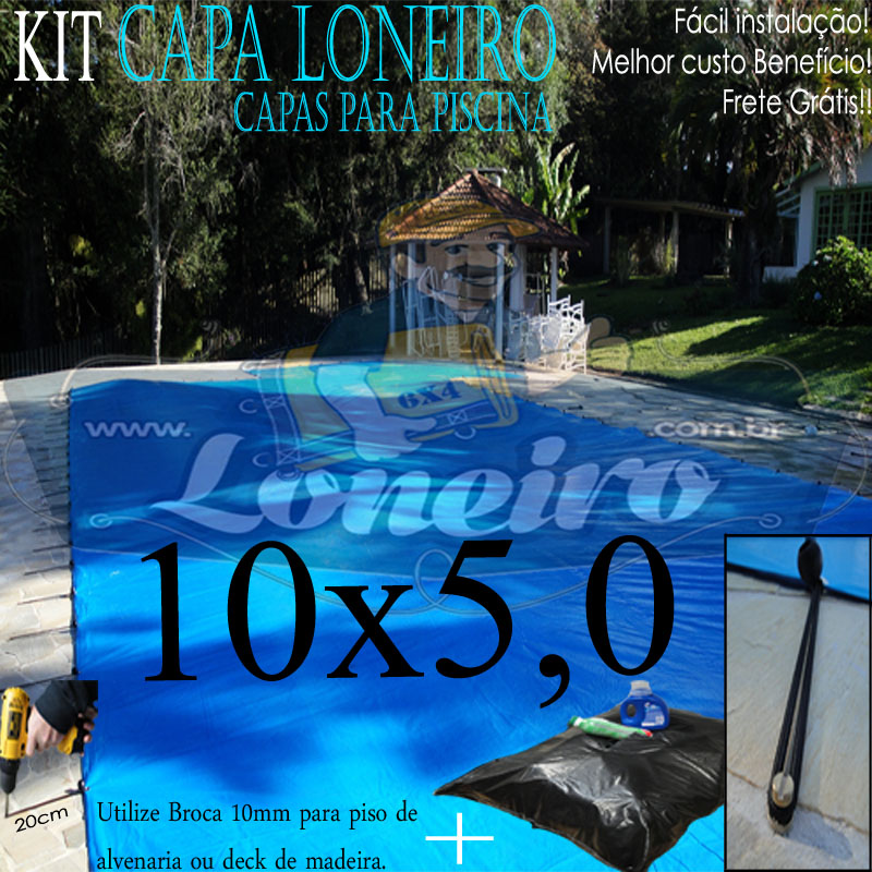 CAPA DE PISCINA 10X5 100KG COM ELÁSTICO