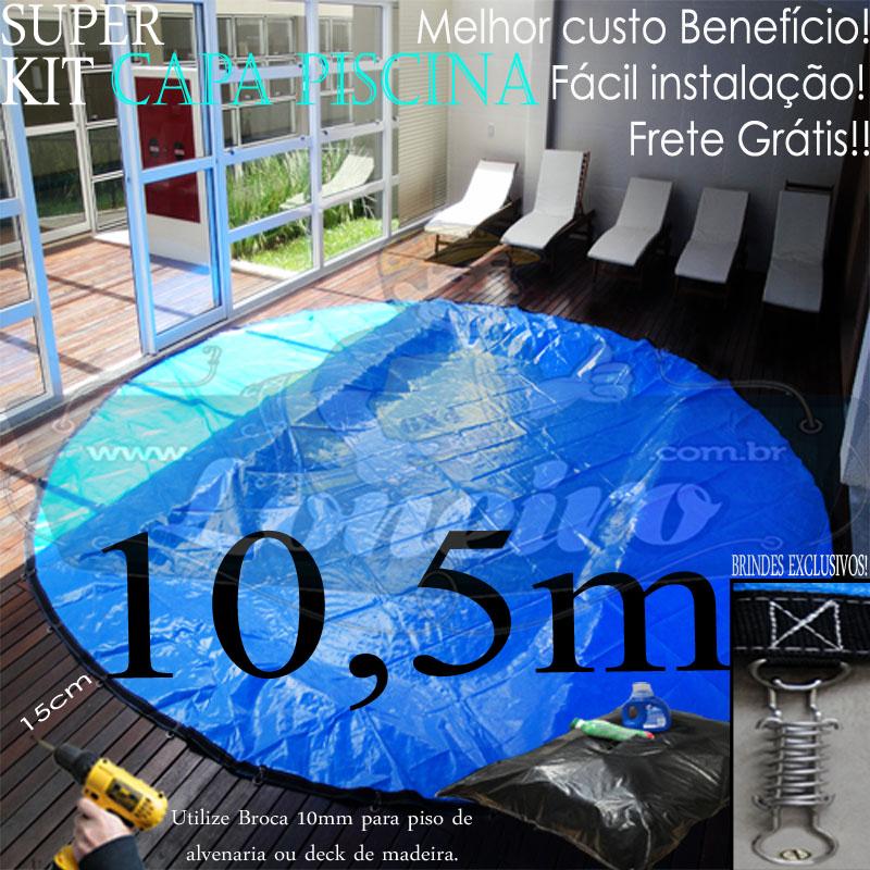 Capa para Piscina Super: 10,5m de Diâmetro Redonda PP/PE Lona Térmica Cobertura 66m+66p+6b