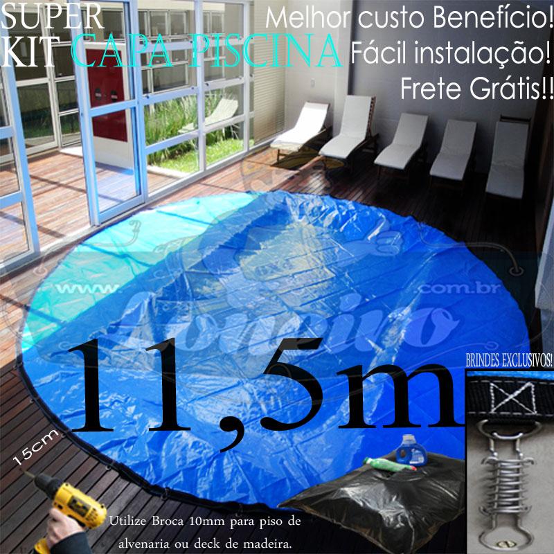 Capa para Piscina Super: 11,5m de Diâmetro Redonda PP/PE Lona Térmica Proteção 73+73p+8b