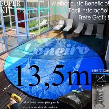 Capa para Piscina Super: 13,5m de Diâmetro Redonda PP/PE Lona Térmica Proteção 85m+85p+14b