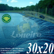 Lona para Lago Tanque de Peixes PP/PE: 30,0 x 20,0m Azul/Cinza PolyForte impermeável e atóxica para Lagos Artificiais, Armazenagem de Água e Cisterna