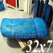 Lona: 32,0 x 7,0m Azul 300 Micras Impermeável para proteção cobertura impermeabilização com bainha ilhoses a cada 1 metro