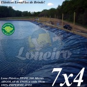 Lona para Lago Tanque de Peixes PP/PE 7,0 x 4,0m Cinza Chumbo / Preta impermeável e atóxica para Lagos Artificiais e Armazenagem de Água