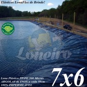 Lona para Lago Tanque de Peixes PP/PE 7,0 x 6,0m Azul / Cinza Impermeável e atóxica para Lagos Artificiais e Armazenagem de Água