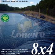 Lona para Lago Tanque de Peixes PP/PE 8,0 x 4,0m Azul / Cinza impermeável e atóxica para Lagos Artificiais e Armazenagem de Água e Cisterna